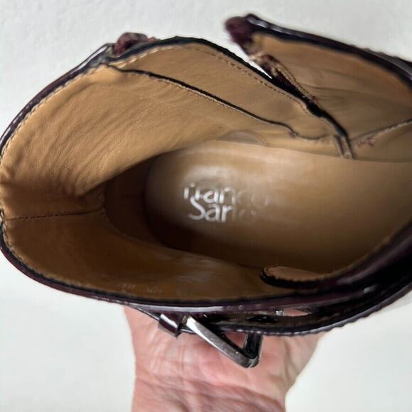 Franco Sarto Womens 9 M faux Patent leather ankle boots Y2K Preppy - Picture 8 of 9